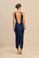 Celestine | Women's Halter Open Back Solid Maxi Dress