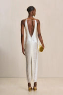 Celestine | Women's Halter Open Back Solid Maxi Dress