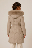 Christa | Women's Drawstring Waist Zip Front Long Puffer Jacket