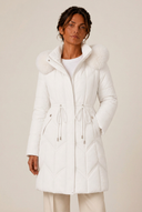 Christa | Women's Drawstring Waist Zip Front Long Puffer Jacket