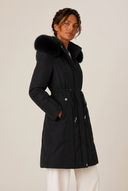 Christa | Women's Drawstring Waist Zip Front Long Puffer Jacket