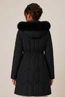 Christa | Women's Drawstring Waist Zip Front Long Puffer Jacket