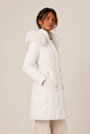 Christa | Women's Drawstring Waist Zip Front Long Puffer Jacket
