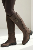 Claribel | Women's Round Toe Buckle Strap Low Heel Boots
