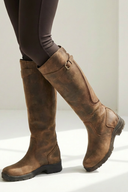 Claribel | Women's Round Toe Buckle Strap Low Heel Boots