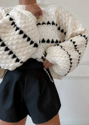 Clementina | Women's Wide Sleeve Oversized Contrast Sweater