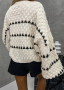 Clementina | Women's Wide Sleeve Oversized Contrast Sweater