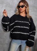 Clementina | Women's Wide Sleeve Oversized Contrast Sweater