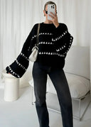 Clementina | Women's Wide Sleeve Oversized Contrast Sweater