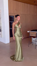 Cordelia | Women's One Shoulder Formal Satin Maxi Autumn Occasion Dress
