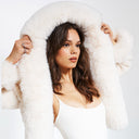 Cynthia | Women's Faux Fur Cropped Hooded Coat