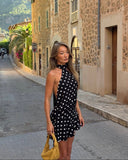 Dakota | Women's Open-Back Polka Dot Halter Mini Dress