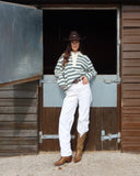 Darcie | Women's Collared Striped Polo Long Sleeve Sweater Top