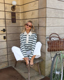 Darcie | Women's Collared Striped Polo Long Sleeve Sweater Top