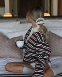 Darcie | Women's Collared Striped Polo Long Sleeve Sweater Top