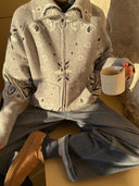 Delaney | Women's Paisley Zip Up Knit Cardigan
