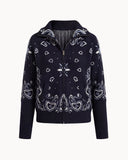 Delaney | Women's Paisley Zip Up Knit Cardigan