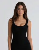 Delara | Women's Party Scoop Neck Wide Strap Sleeveless Metallic Mini Dress