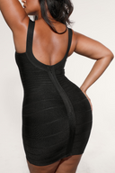 Delara | Women's Party Scoop Neck Wide Strap Sleeveless Metallic Mini Dress
