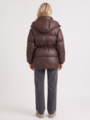 Delcie | Women's Hooded Drawstring Waist Zip Front Puffer Jacket