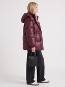 Delcie | Women's Hooded Drawstring Waist Zip Front Puffer Jacket