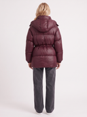 Delcie | Women's Hooded Drawstring Waist Zip Front Puffer Jacket