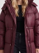 Delcie | Women's Hooded Drawstring Waist Zip Front Puffer Jacket