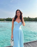 Denise | Women's Strapless Pleated Maxi Dress