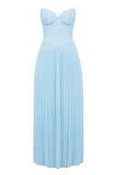 Denise | Women's Strapless Pleated Maxi Dress