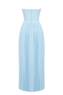 Denise | Women's Strapless Pleated Maxi Dress