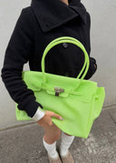 Eileen | Women's Structured Faux Leather Top Handle Satchel Bag