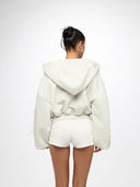 Eleanora | Women's Bow High Neck Long Sleeve Drop Shoulder Zip Sweater