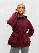 Eleni | Women's Hooded Drawstring Waist Long Sleeve Pocket Utility Jacket