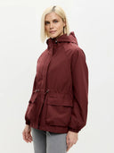 Eleni | Women's Hooded Drawstring Waist Long Sleeve Pocket Utility Jacket