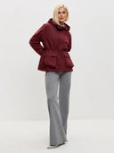 Eleni | Women's Hooded Drawstring Waist Long Sleeve Pocket Utility Jacket