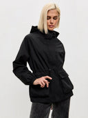 Eleni | Women's Hooded Drawstring Waist Long Sleeve Pocket Utility Jacket
