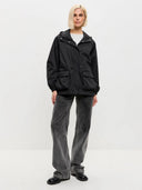 Eleni | Women's Hooded Drawstring Waist Long Sleeve Pocket Utility Jacket