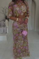 Elina | Women's Embroidery Sequin Summer Party Two-Piece Set
