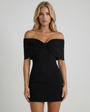 Elisa | Women's Party Off Shoulder Sweetheart Neck Bow Mini Dress