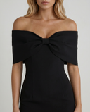 Elisa | Women's Party Off Shoulder Sweetheart Neck Bow Mini Dress