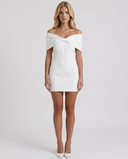 Elisa | Women's Party Off Shoulder Sweetheart Neck Bow Mini Dress