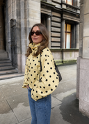Elise | Women's Polka Dot High Neck Puff Sleeve Jacket