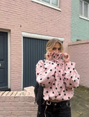 Elise | Women's Polka Dot High Neck Puff Sleeve Jacket