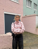 Elise | Women's Polka Dot High Neck Puff Sleeve Jacket