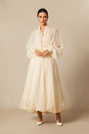 Ellery | Women's Wide Sleeve High Waist A-Line Midi Dress