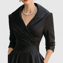 Elowen | Women's Collared Wrap Front A-Line Midi Dress