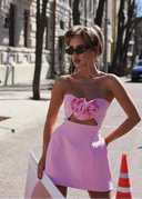 Elspeth | Women's Strapless Floral Mini Cocktail Dress