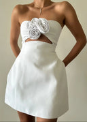Elspeth | Women's Strapless Floral Mini Cocktail Dress