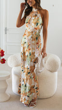 Ember | Women's Floral Halter Open Back Maxi Dress