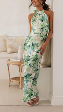Ember | Women's Floral Halter Open Back Maxi Dress